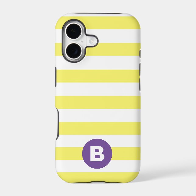 Sunny Yellow Striped Purple Monogram (Back)