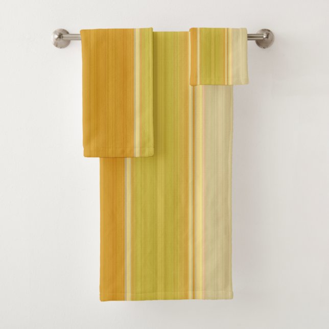 Sunny Yellow Stripes Bath Towel Set (Insitu)