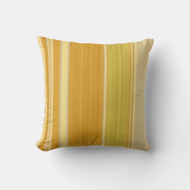 Sunny Yellow Stripes Throw Pillow (Front)