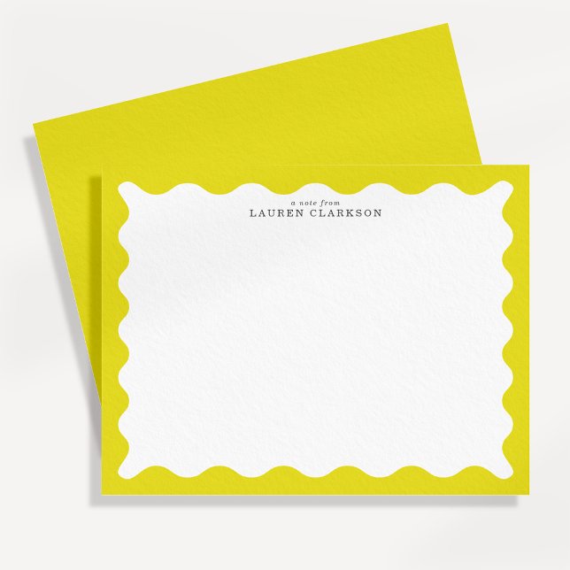 Sunny Yellow Wavy Frame Note Card (Creator Uploaded)