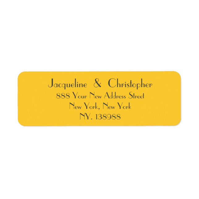 Sunny Yellow Wedding Black Script Return Address (Front)