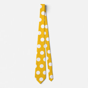 Sunny Yellow White Polka Dot Pattern Art Tie