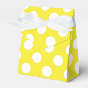 Sunny Yellow & White Polka Dots Birthday Party Favor Box