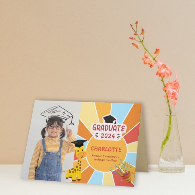 Sunray Kid Preschool Photo Graduation Announcement (Sunray Kid Preschool Photo Graduation Announcement)