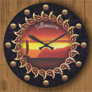 Sunrays Sunset 1124 Large Clock