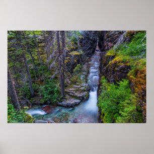 Sunrift Gorge In Glacier National Park, Montana Poster