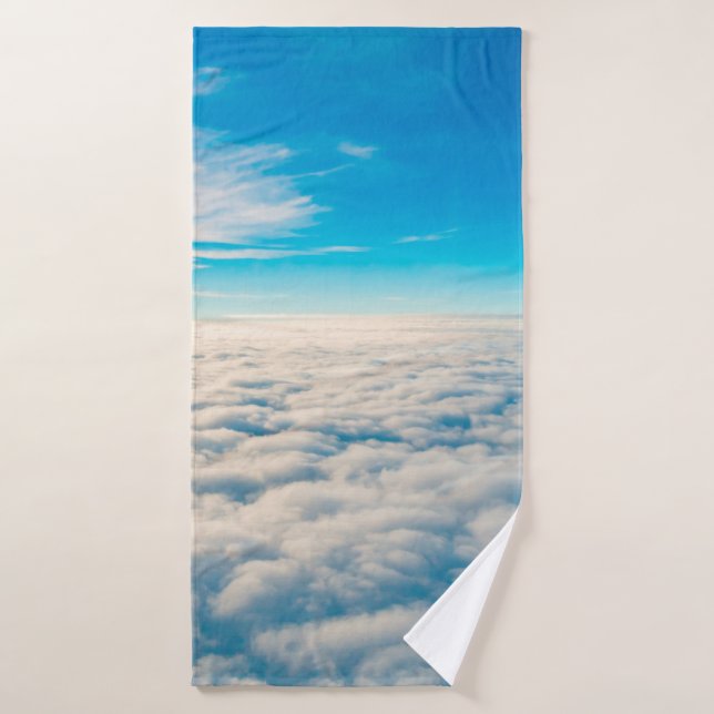 Sunrise above clouds from airplane window bath towel (Bath Towel)