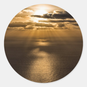 Sunrise above the Atlantic ocean Classic Round Sticker