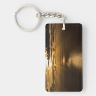 Sunrise above the Atlantic ocean Keychain