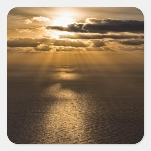 Sunrise above the Atlantic ocean Square Sticker (Front)