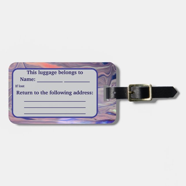 Sunrise Acrylic Pour Inspired Luggage Tag (Front Horizontal)