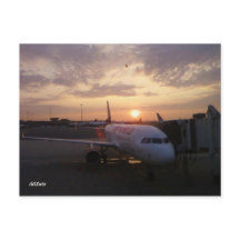 Sunrise, Airplane Postcard