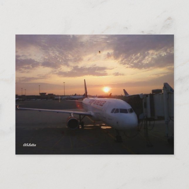 Sunrise, Airplane Postcard (Front)