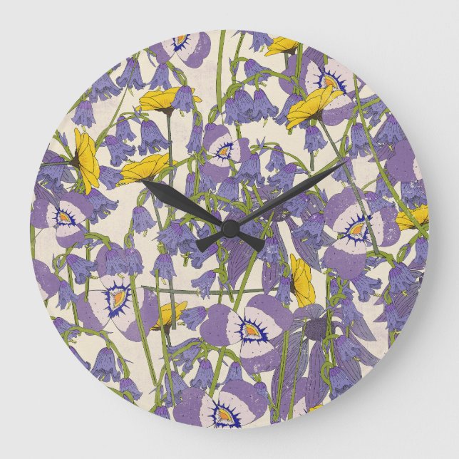 Sunrise among the flowers large clock (Front)