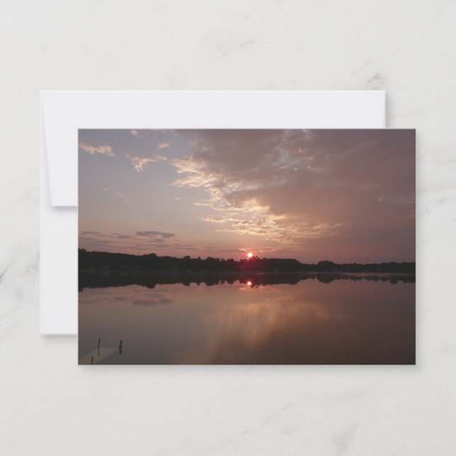 Sunrise and Clouds, Perspective Note Card (Front)