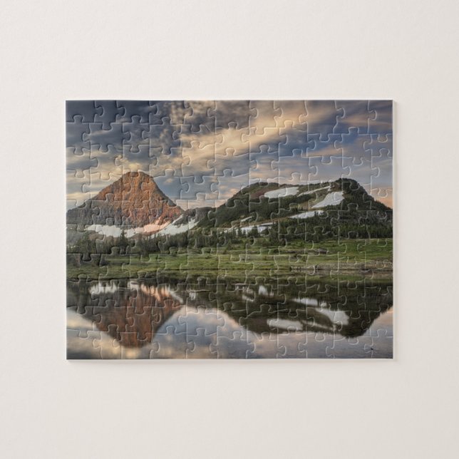 Sunrise and reflection, Glacier National Park, Jigsaw Puzzle (Horizontal)