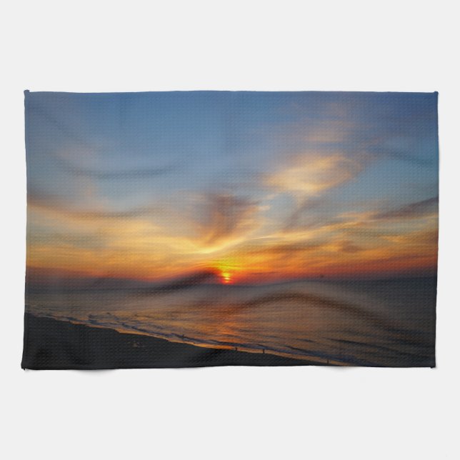 Sunrise and Sea Kitchen Towel (Horizontal)