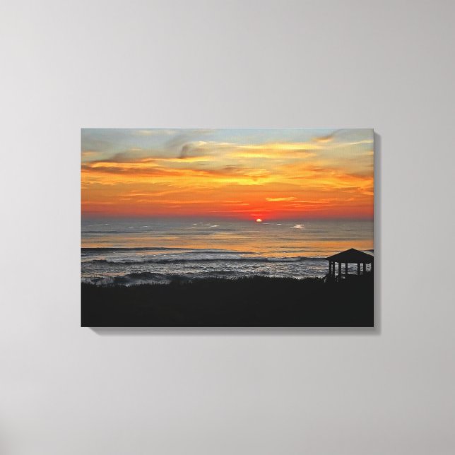 Sunrise And Shore Canvas Print (Front)
