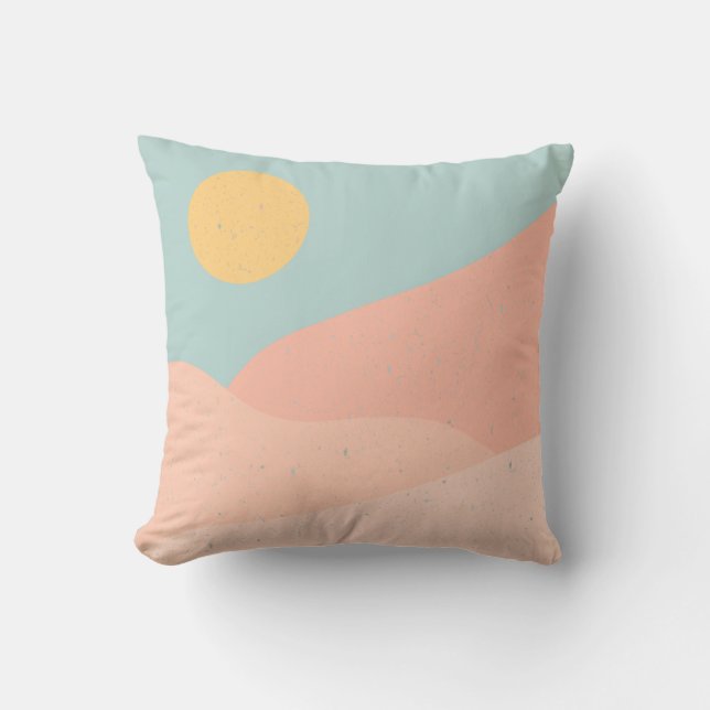 sunrise and sunset mountains throw pillow (Front)