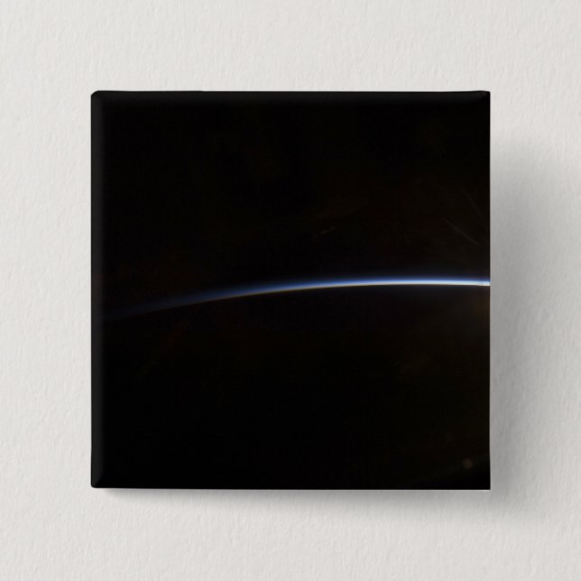 Sunrise as viewed in space 2 inch square button (Front)