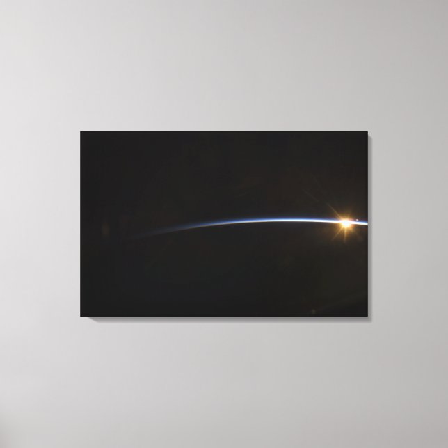 Sunrise as viewed in space canvas print (Front)