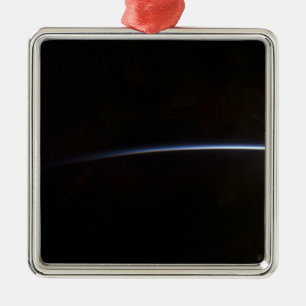 Sunrise as viewed in space metal ornament