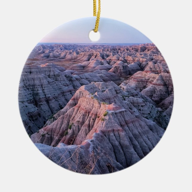 Sunrise at Badlands National Park, South Dakota Ceramic Ornament (Front)