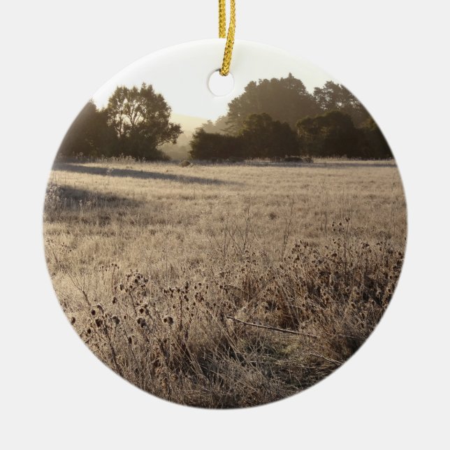 Sunrise at Bear Valley Trailhead Landscape Ceramic Ornament (Front)