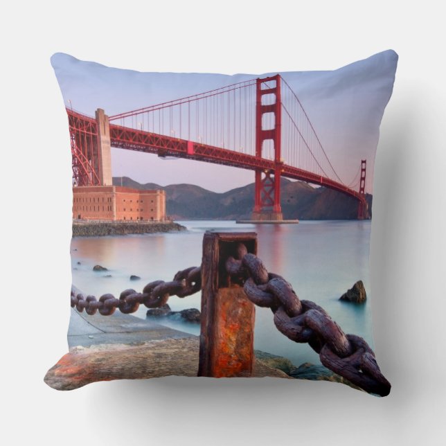 Sunrise At Fort Point Throw Pillow (Front)