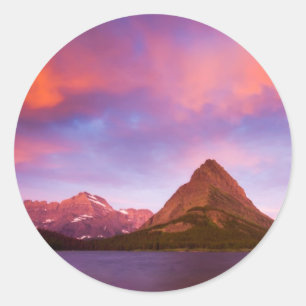 Sunrise at Glacier Classic Round Sticker
