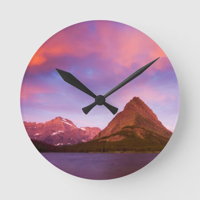 Sunrise at Glacier Round Clock (Front)