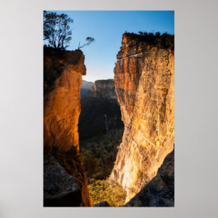 Sunrise at Hanging Rock, Blue Mountains, Australia Poster