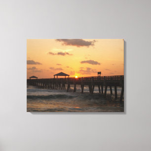 Sunrise at Juno Beach Pier Canvas Print
