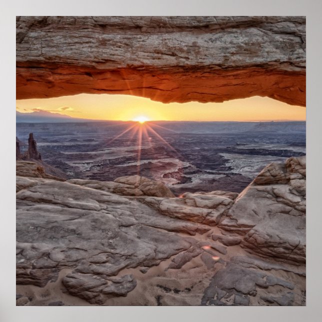 Sunrise at Mesa Arch, Canyonlands National Park Poster (Front)
