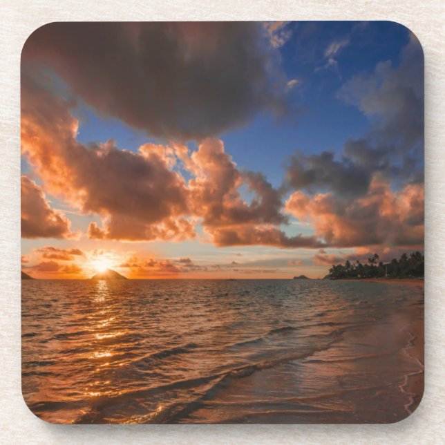 Sunrise At Mokulua Island Coaster (Front)