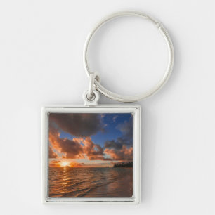 Sunrise At Mokulua Island Keychain