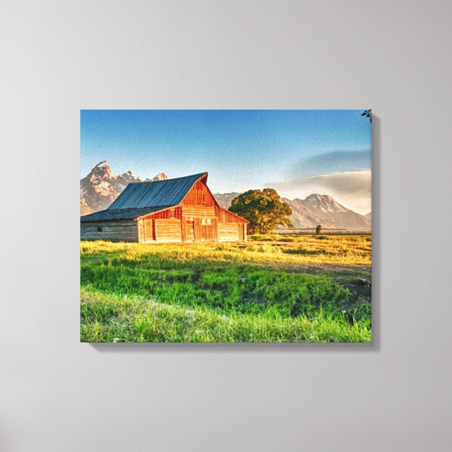 Sunrise at Moulton Barn Canvas Print (Front)
