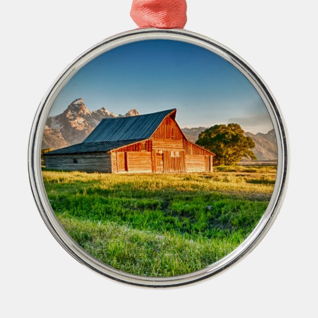 Sunrise at Moulton Barn Metal Ornament (Front)