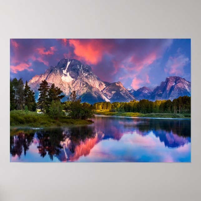 Sunrise at Oxbow Bend Poster (Front)