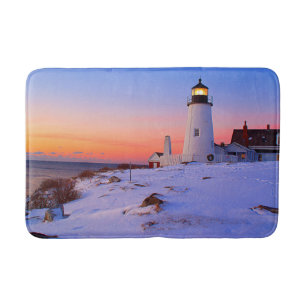 Sunrise at Pemaquid Point Lighthouse, Maine Bath Mat