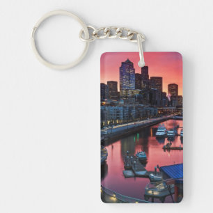 Sunrise at pier 66 looking down on bell harbour keychain