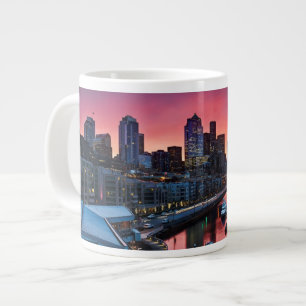 Sunrise at pier 66 looking down on bell harbour large coffee mug