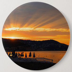 Sunrise At Promenade des Anglais 6 Inch Round Button