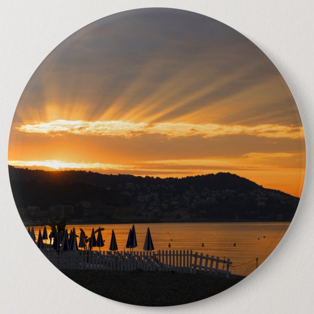 Sunrise At Promenade des Anglais 6 Inch Round Button (Front)