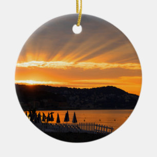 Sunrise At Promenade des Anglais Ceramic Ornament