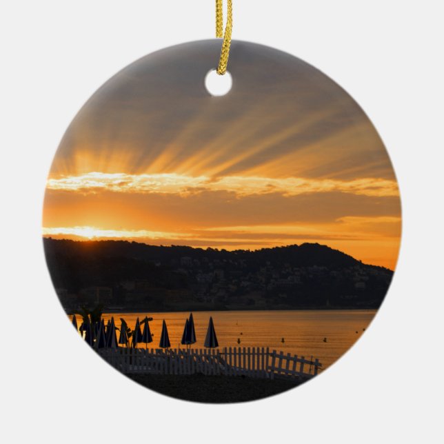 Sunrise At Promenade des Anglais Ceramic Ornament (Front)