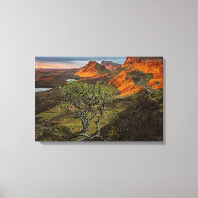 Sunrise at Quiraing mountains on Skye, Scotland Canvas Print (Front)