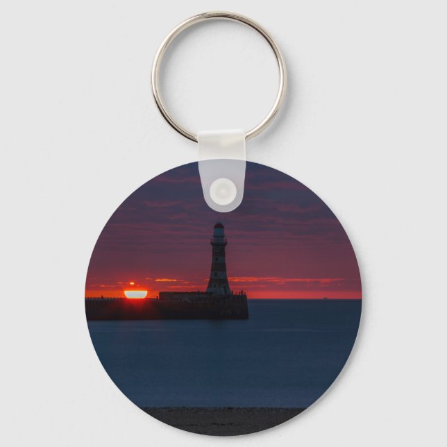 Sunrise at Roker Lighthouse-England Keychain (Front)