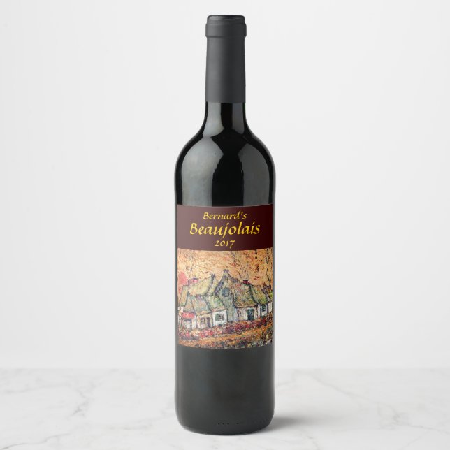 Sunrise at Rustic Country Village Wine Label (Front)