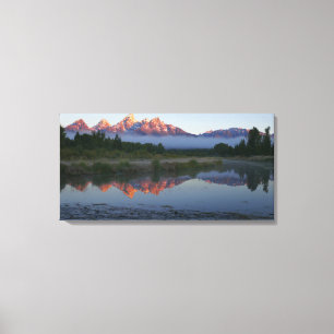 Sunrise at Schwabacker Landing at Grand Teton Canvas Print